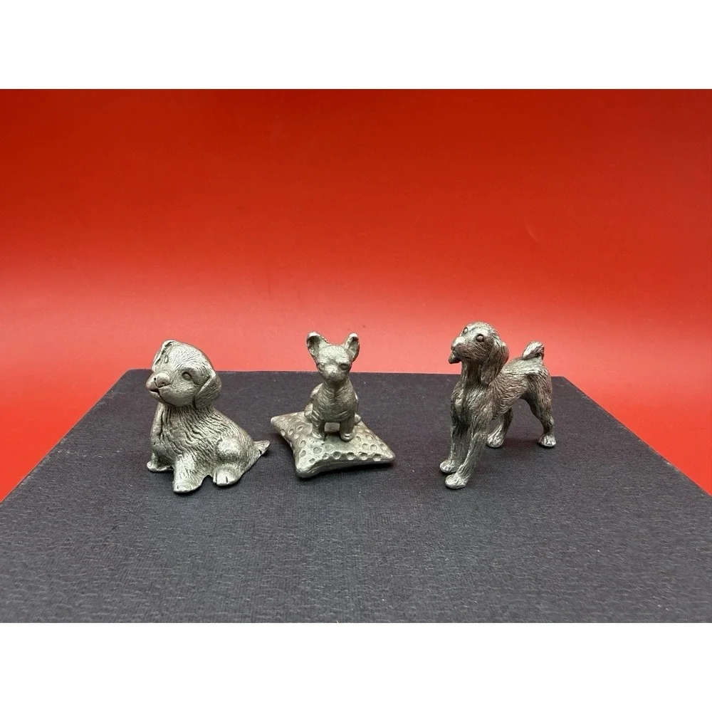 Vintage Little Figurines Lot of 9 Fine Pewter 1976 Animals, Birds